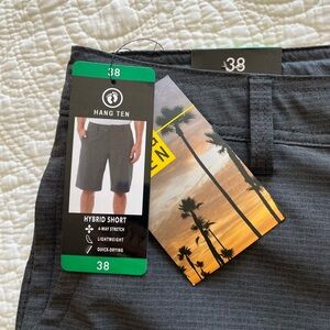 Hang Ten Hybrid Shorts Men's 38 Lightweight Quick Dry Stretch Gray